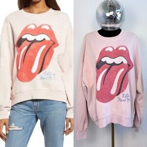 Daydreamer Rolling Stones 1989 North American Tour Sweatshirt Pink Womens Large